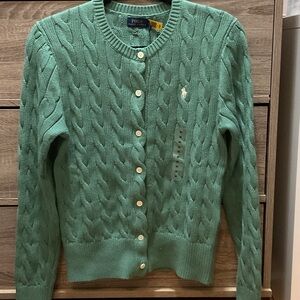 Polo by Ralph Lauren Teal Cable Knit Cardigan